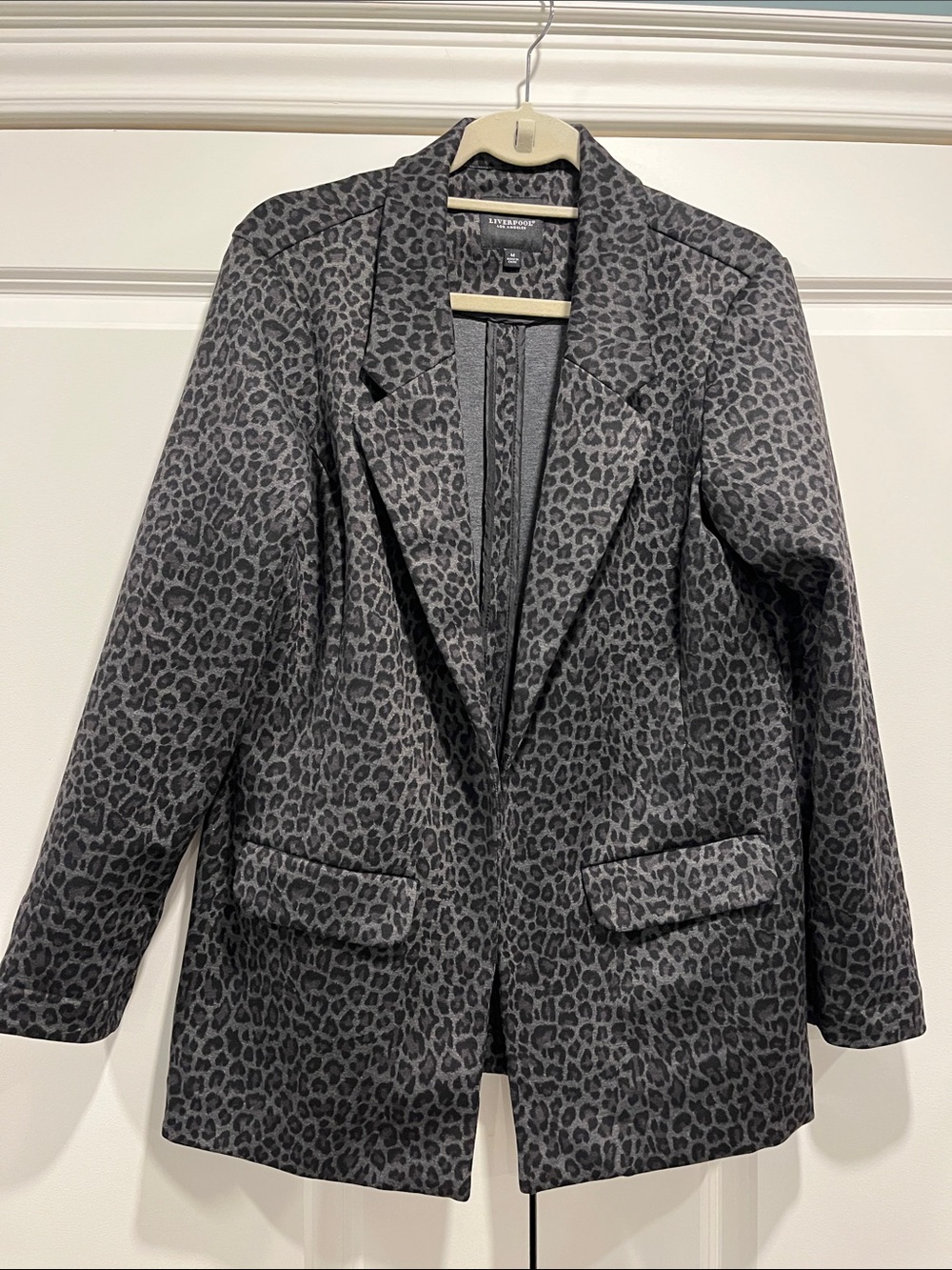 Liverpool Black & Gray Leopard Print Blazer Jacket